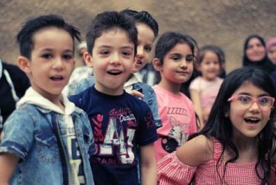 Group of kids in amazement