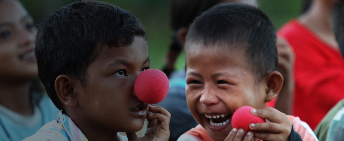 Kids with clown noses