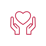 Hand around heart icon